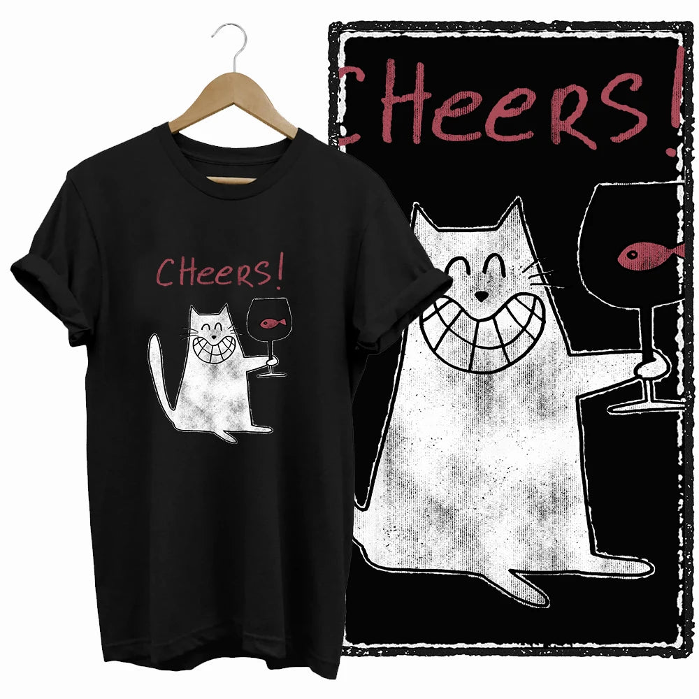 COOLMIND Black Cat Graphic T-Shirt | Women's 50-Design