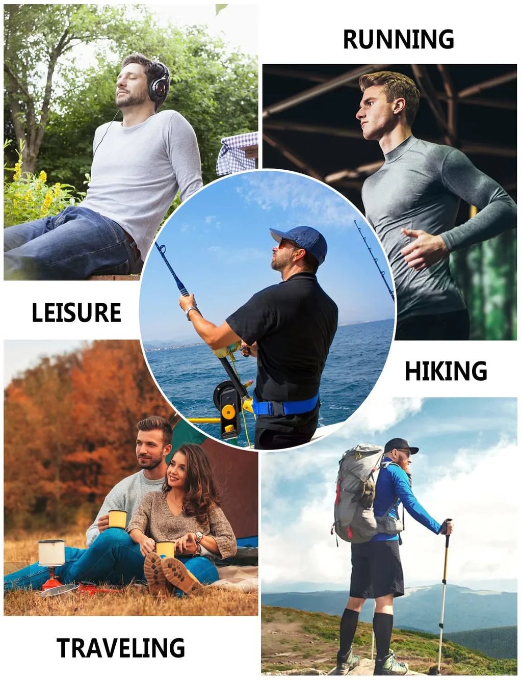 Men's Fishing Hoodie with UV Protection - Grey and White Camiseta De Pesca Top