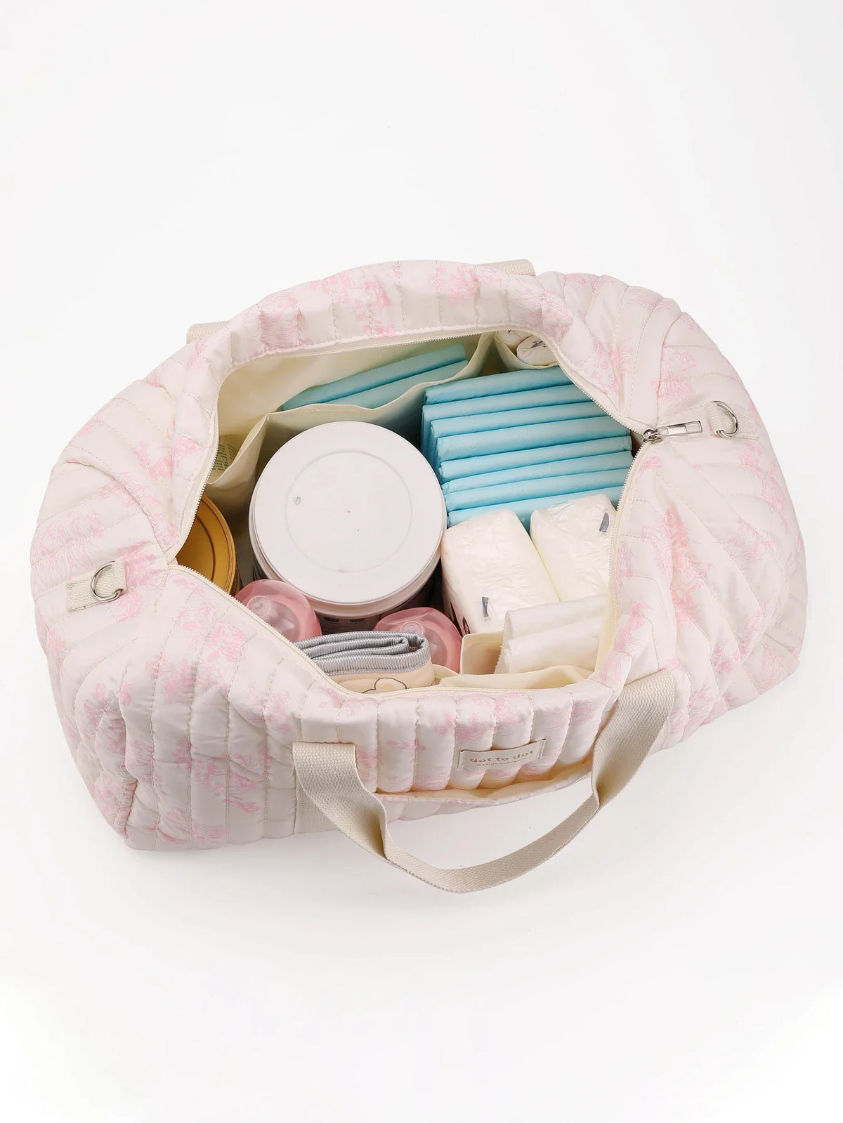 Large Capacity Mommy Bag Travel Tote Bag for Women Baby Diaper Bag Floral Print Multifunctional Crossbody Bag