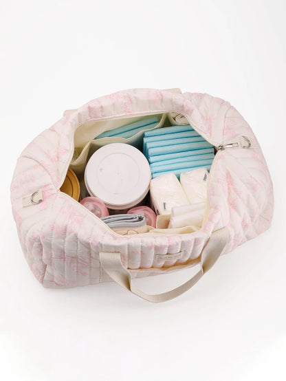 Large Capacity Mommy Bag Travel Tote Bag for Women Baby Diaper Bag Floral Print Multifunctional Crossbody Bag