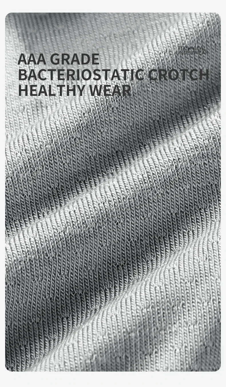 MiiOW 3Pcs Men's Breathable Boxer Underwear Seamless Ice Silk Mesh Panties with Cotton Crotch