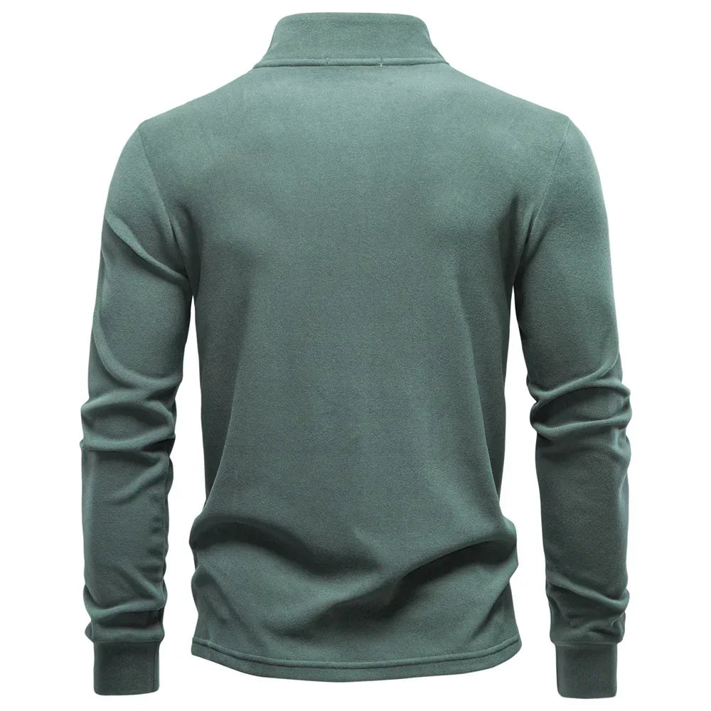 AIOPESON Solid Colour Zipper Sweatshirts - ShopHub