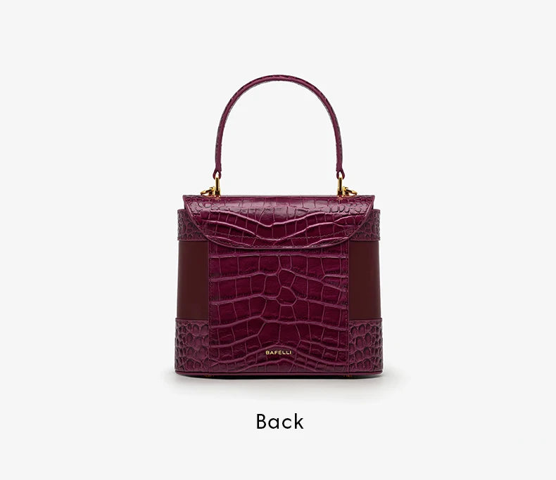 BAFELLI Crocodile-Grain Leather Bucket Bag