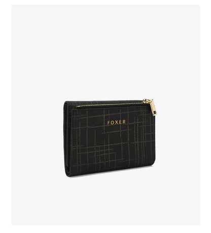 FOXER Women's Short Wallet – Premium Split Leather Design