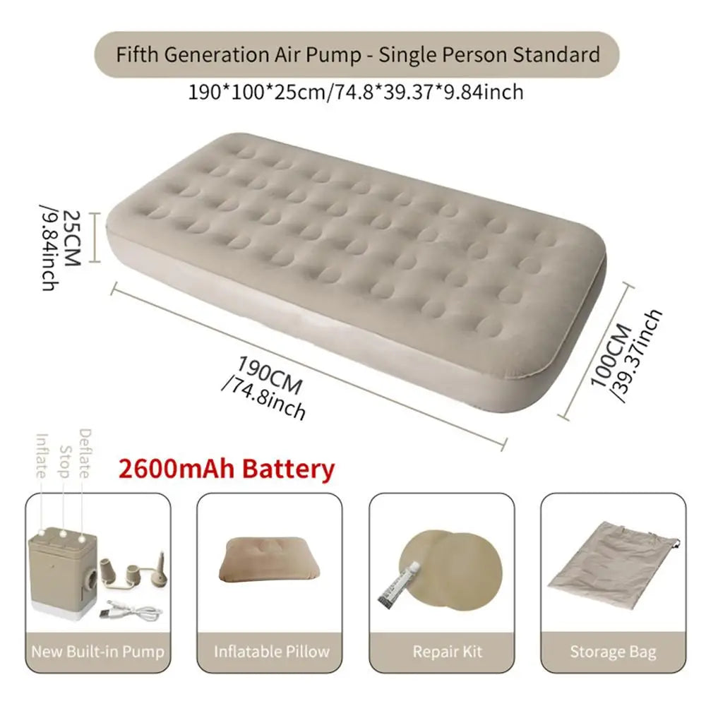 AZULBLANCO PVC Flocked Inflatable Mattress