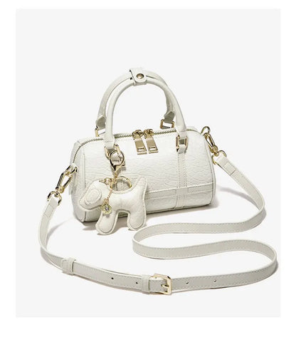 FOXER 2026 New Women's Handbag Fashion Barrel Bag Textured Cowhide Leather Lady Crossbody Bag Casual Commuter Shoulder Purse