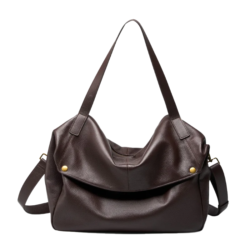 FOXER Genuine Leather Shoulder Bag for Women Large Capacity Handbag Female Casual Tote Bag Computer Bag Crossbody Purse as Gift