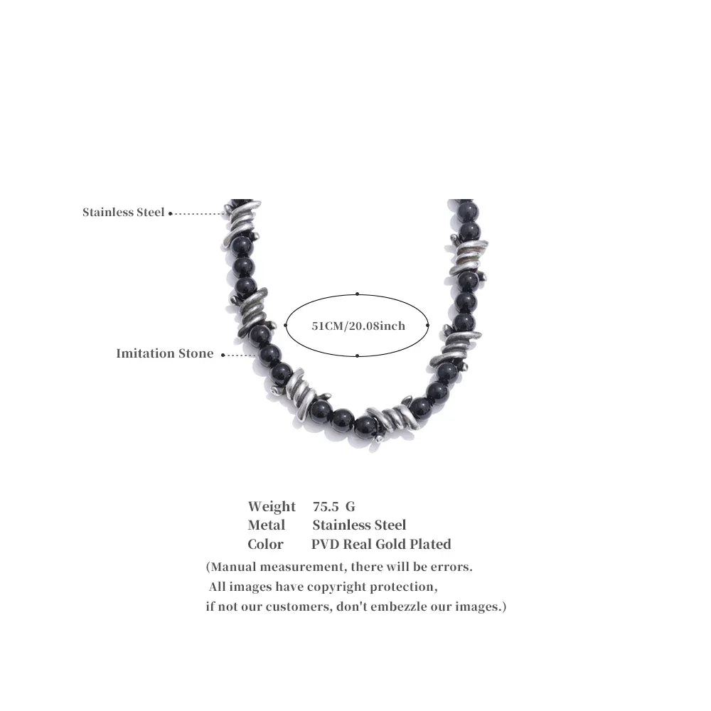 50cm Vintage Stainless Steel Chain Necklace - ShopHub