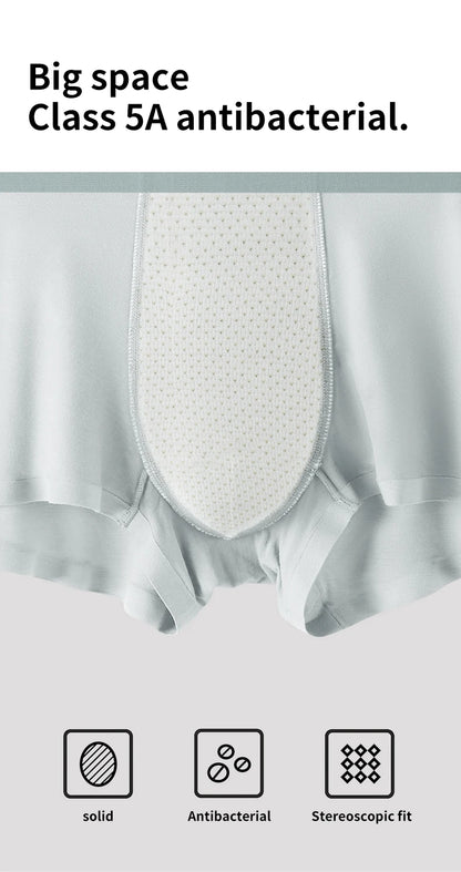 MiiOW 4Pcs Men's Silky Underwear Antibacterial Crotch Boxer Briefs
