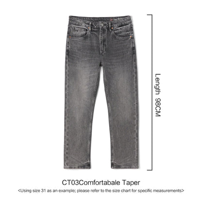 SIMWOOD【CT03/RS04】13.4OZ  Enzyme Washed Jeans Men 4-Way Stretch Denim Pants High Elastic