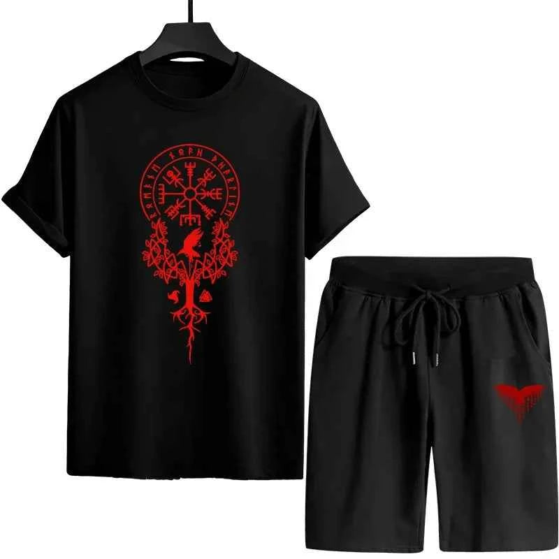 Men's Summer Tracksuit Set - Urban Casual Fashion 2pcs T-shirt and Shorts Outfit for Comfort and Style