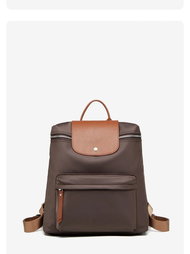 ZOOLER Oxford & Leather Patchwork Backpack
