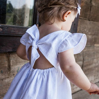 Kids Tales Summer Belle Cotton-Linen A-Line Girls' Dress