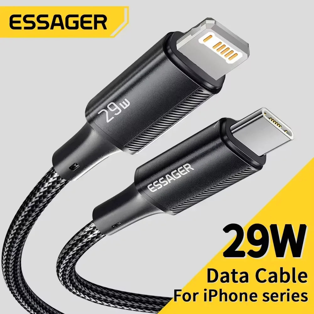 Essager USB C Cable for iPhone 14 13 12 11 Pro Max Xs 8 Plus iPad Macbook - ShopHub