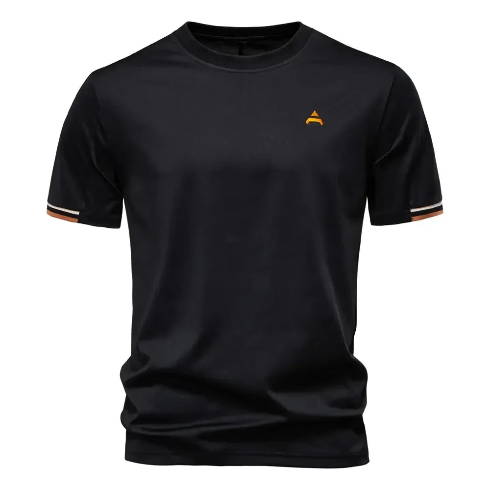 AIOPEAON Men's Solid Colour Sporty O-Neck T-Shirts - ShopHub