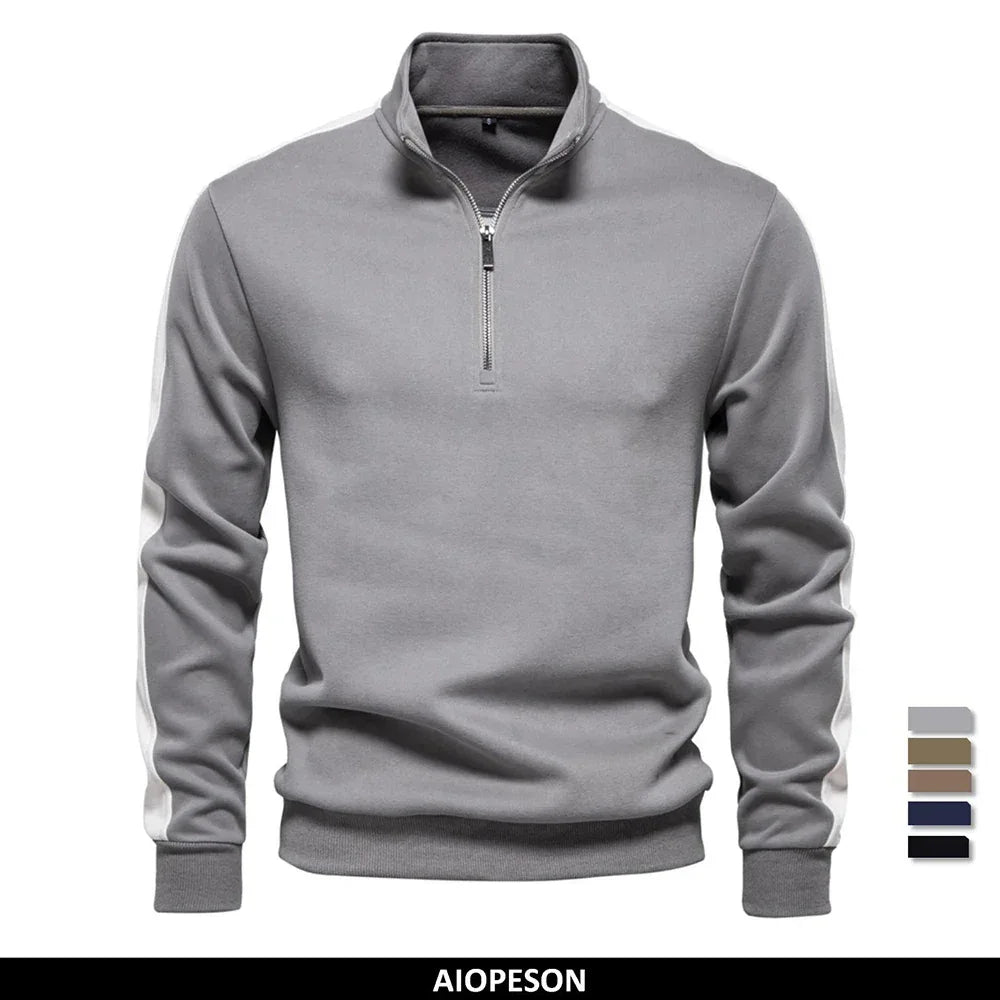AIOPESON Men's Patchwork Quarter Zip Sweatshirts - ShopHub