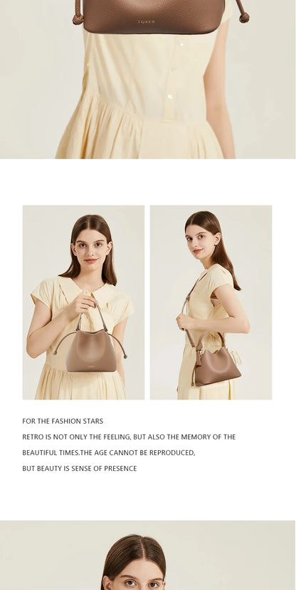FOXER Brand Women's Top-handle Bucket Bag  2026 New Trendy Hot Selling Fashion Versatile Female Shoulder Crossbody Bag Purse
