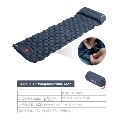 Inflatable Camping Mat with Pillow – Self-Inflating Mattress Habicare
