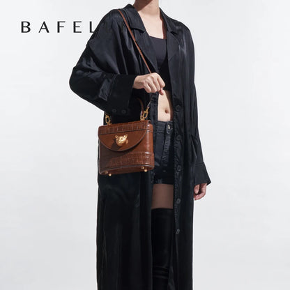 BAFELLI Crocodile-Grain Leather Bucket Bag