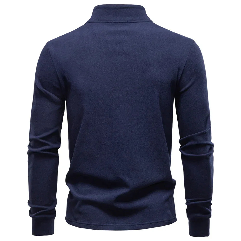 AIOPESON Solid Colour Zipper Sweatshirts - ShopHub
