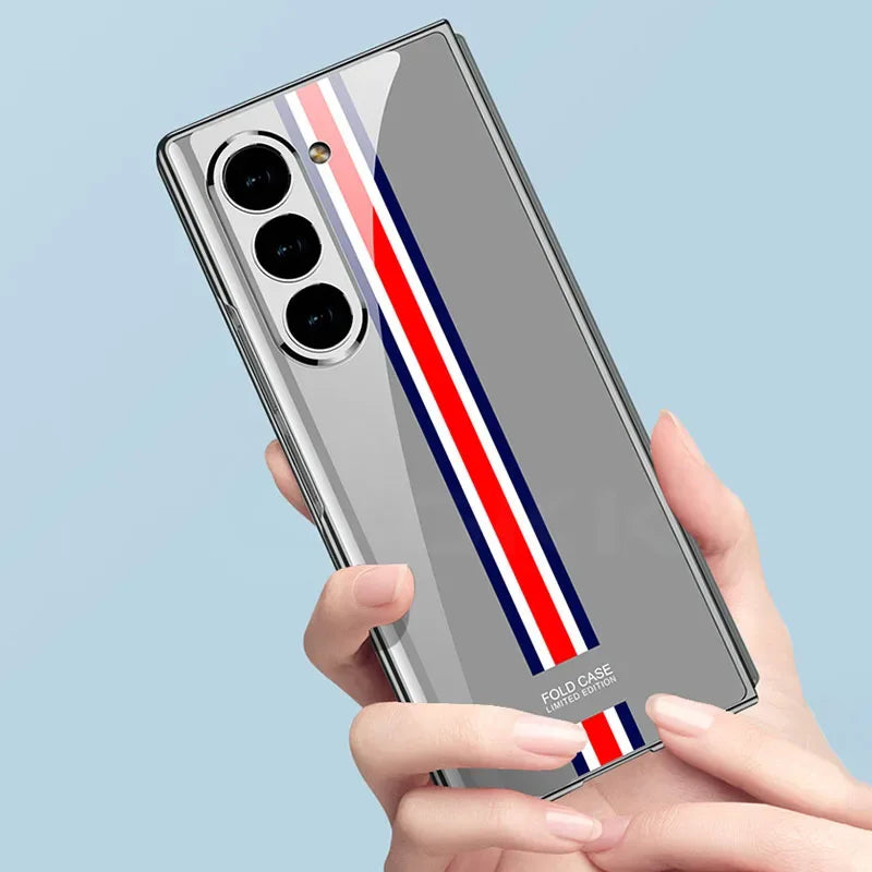 GKK Painted Tempered Glass Case for Samsung Galaxy Z Fold 6 & Galaxy Z Fold 5 Case - ShopHub