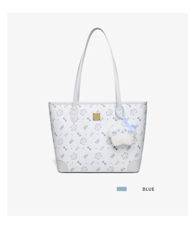 FOXER Summer New Women's Shoulder Bag PVC Leather Daily Tote Bag Female Commuting Purse Large Capacity Handbag for Everyday Use