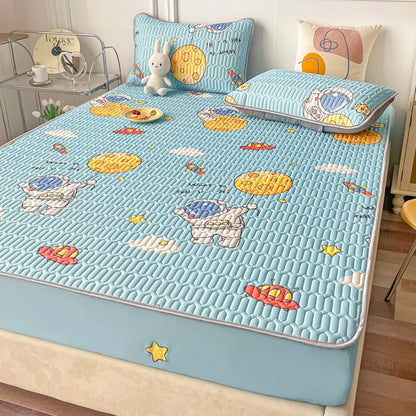 Cooling summer mattress pad and pillowcase set from ShopHub NZ, designed to enhance sleep comfort and temperature regulation.