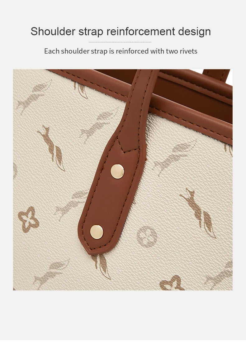 FOXER PU Leather Women Shoulder Bag Casual Female Handbag Large Capacity Tote Bag for Daily & Commute