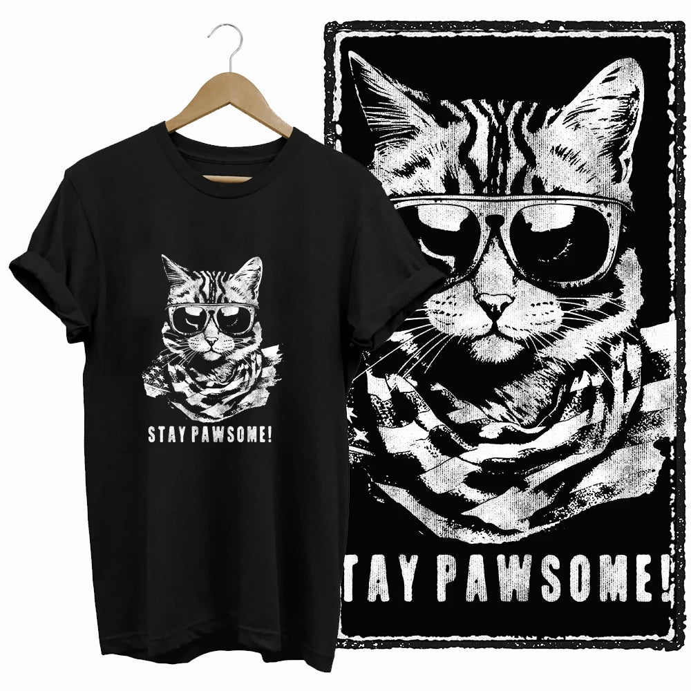 COOLMIND Cat Lover Graphic Cotton T-Shirt | Women's Relaxed Fit