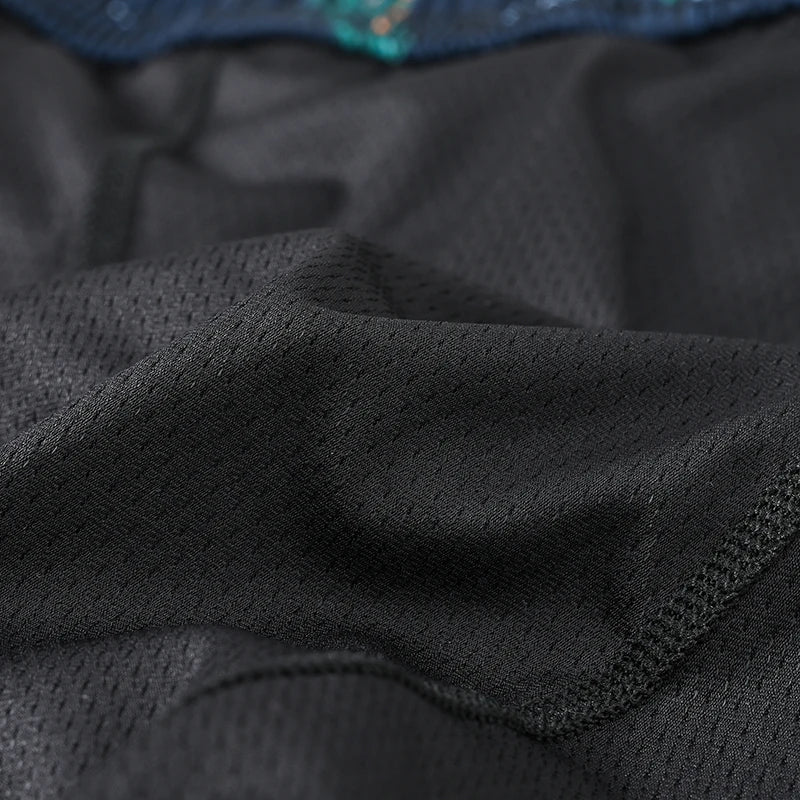 Men's polyester boardshorts with side zipper pockets, long lining, suitable for gym or swimming, from ShopHub NZ.