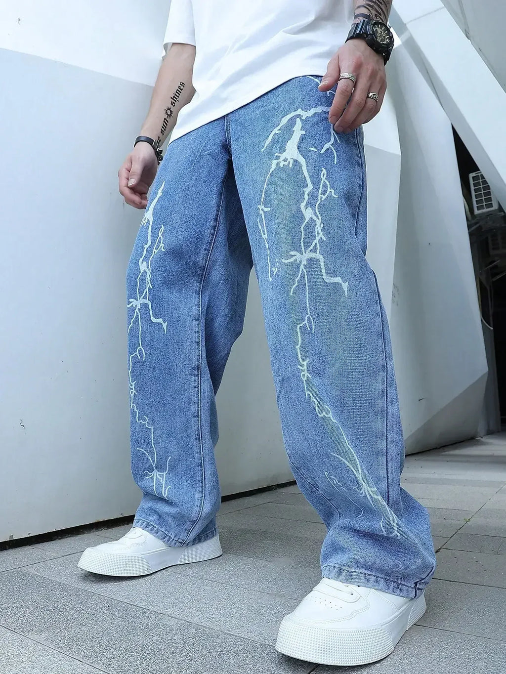 Men's Stylish Graffiti Printing Jeans - ShopHub