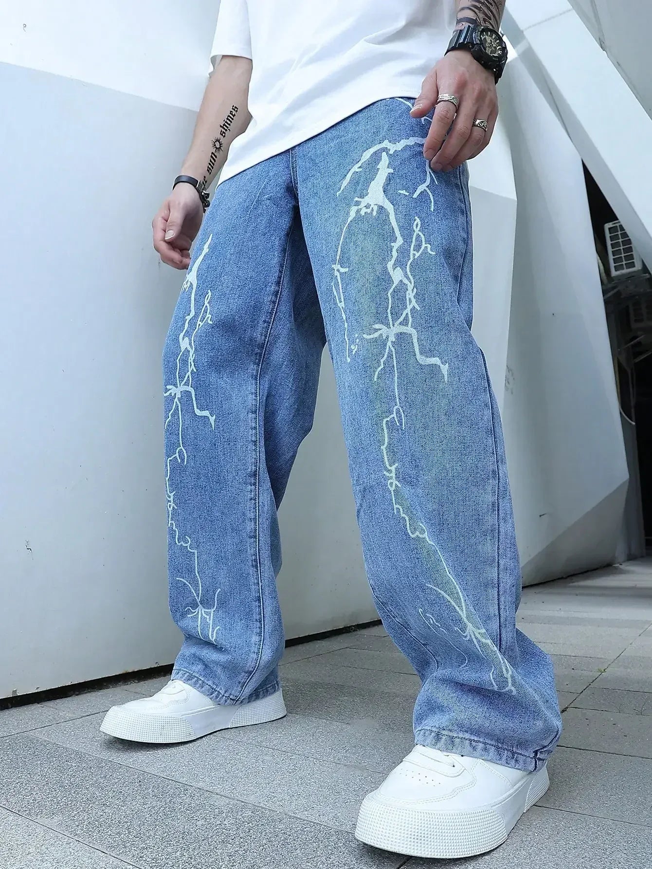 Men's Stylish Graffiti Printing Jeans - ShopHub