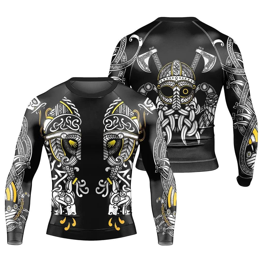 I Have A Dream Viking UPF50+ Compression Shirt for Men - Vintage Quick Dry Long Sleeve for Fitness and Fishing