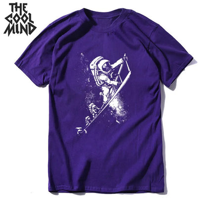 COOLMIND Space & Moon Graphic Cotton T-Shirt | Men's Relaxed Style