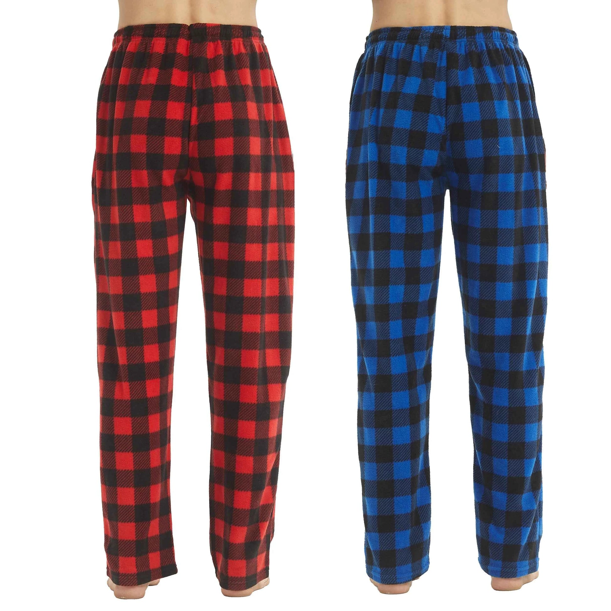 Ultimate Comfort: Men's Fleece Pajama Pants - 2 Pack Soft Plaid Lounge Bottoms