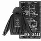 Courtside Basketball Graphic Acid-Washed Black Hoodie