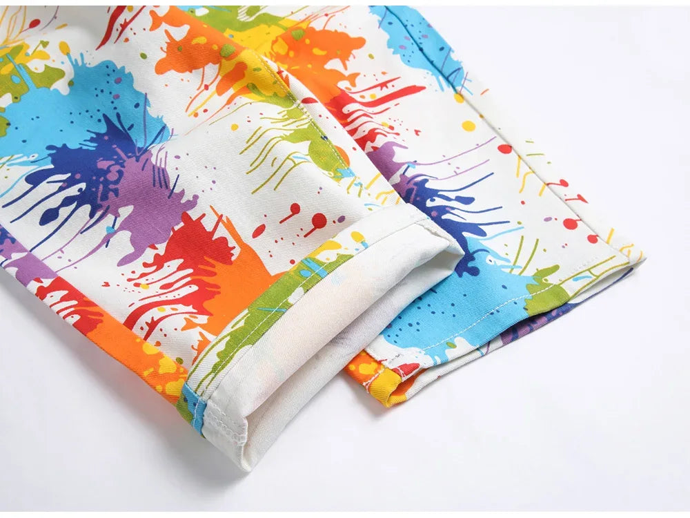 Men's Fancy Colour Painted Shorts - ShopHub