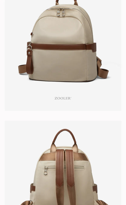 ZOOLER Oxford & Leather Female Letter Backpack