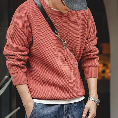 MADEN Pineapple-Pattern Cotton-Blend Sweater