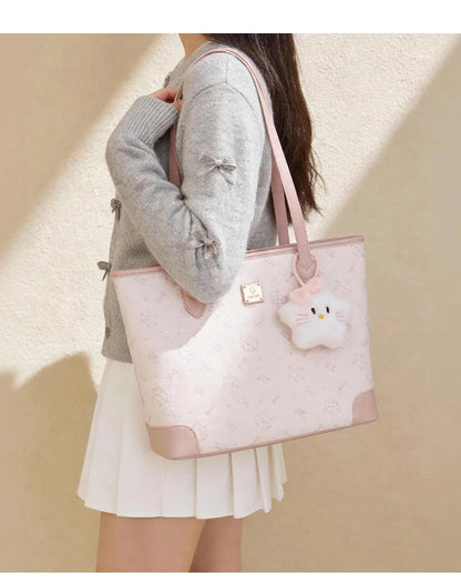 FOXER Summer New Women's Shoulder Bag PVC Leather Daily Tote Bag Female Commuting Purse Large Capacity Handbag for Everyday Use