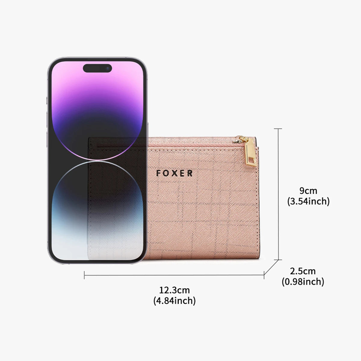 FOXER Women's Short Wallet – Premium Split Leather Design