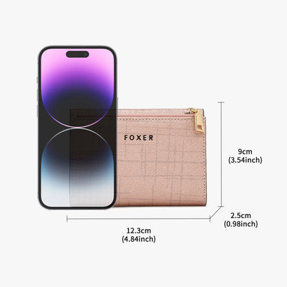 FOXER Women's Short Wallet – Premium Split Leather Design