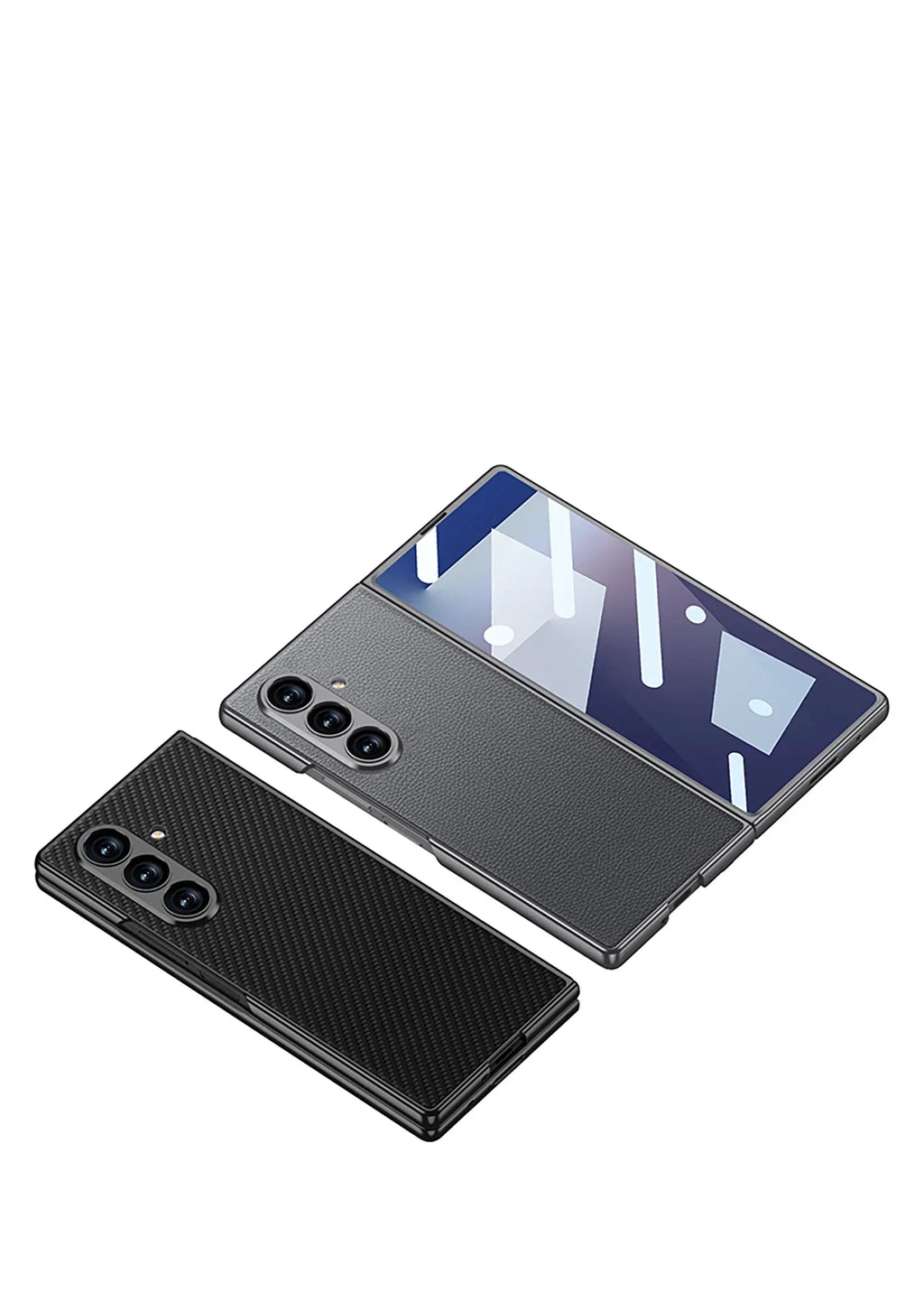 Luxury Plain PU Leather Case for Samsung Galaxy Z Fold 7 - ShopHub