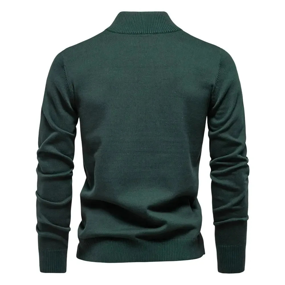 AIOPESON Men's Quarter Zip Cotton Pullover Sweaters - ShopHub