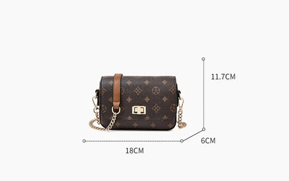 FOXER Vintage Monogram Chain Crossbody Bag