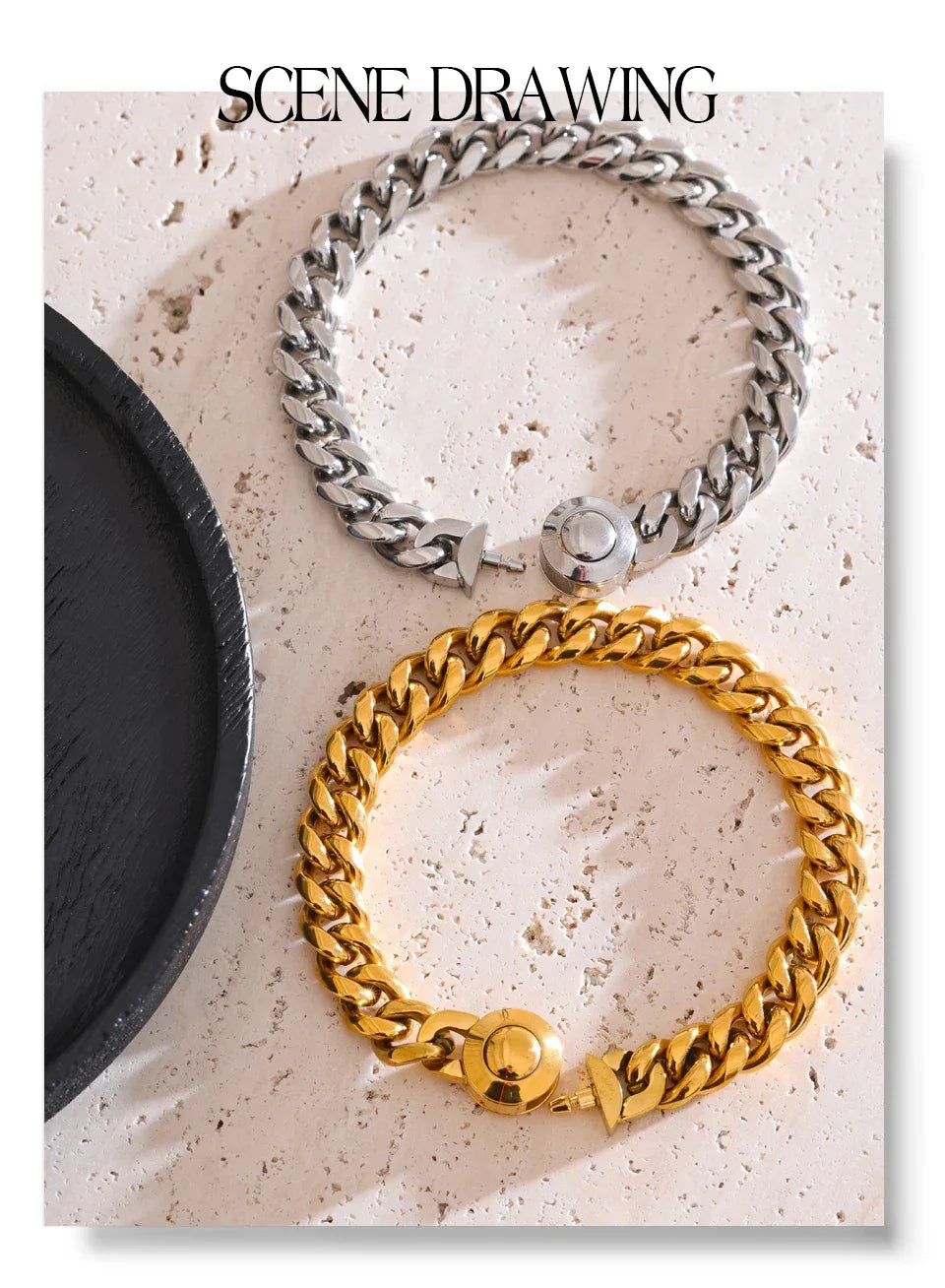 Hand Polished Stainless Steel Cuban Link Thick Bracelet - ShopHub