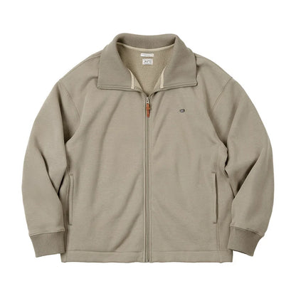 Maden Men's High Neck Warm Jacket Polar Fleece Lining Thickened Coat Casual Sports Style Cardigan Sweater Vintage Tennis Jacket