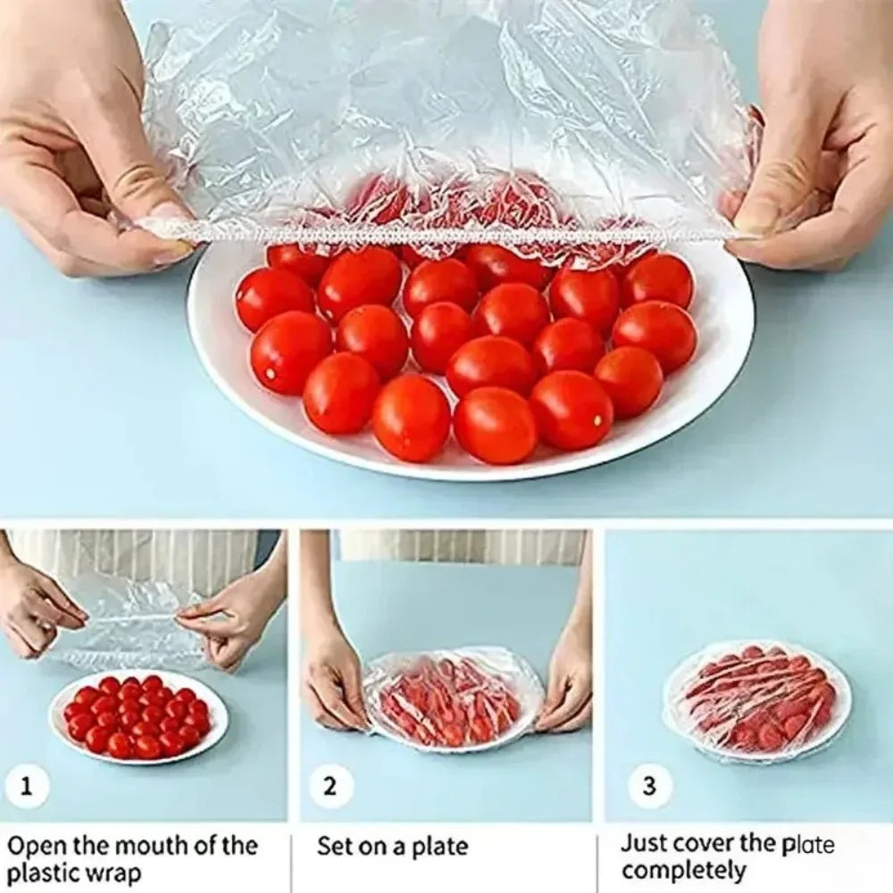 200-Piece Silicone Stretch Lids for Food Storage