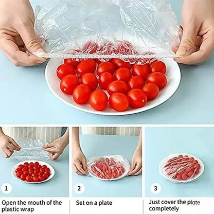200-Piece Silicone Stretch Lids for Food Storage