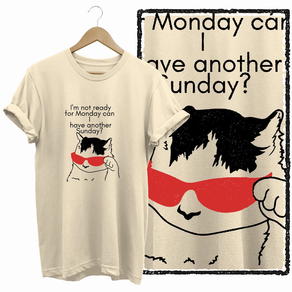 COOLMIND 100% Cotton Beige Cat Print Exclusive Graphic Women T Shirt Big Size Loose Cotton Cat Lover Women T Shirt Lovely Cat Te